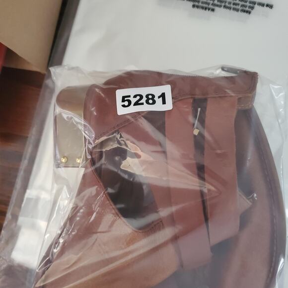 Jeffrey Campbell Boots Womens Size 8.5 Brown Strappy Gold Heel Booties Boho - Picture 10 of 10